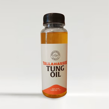 100% Pure Tung Oil 8oz bottle.