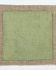 Green linseed oil paint on linen swatch. Classic house paint which allows wood to breathe.