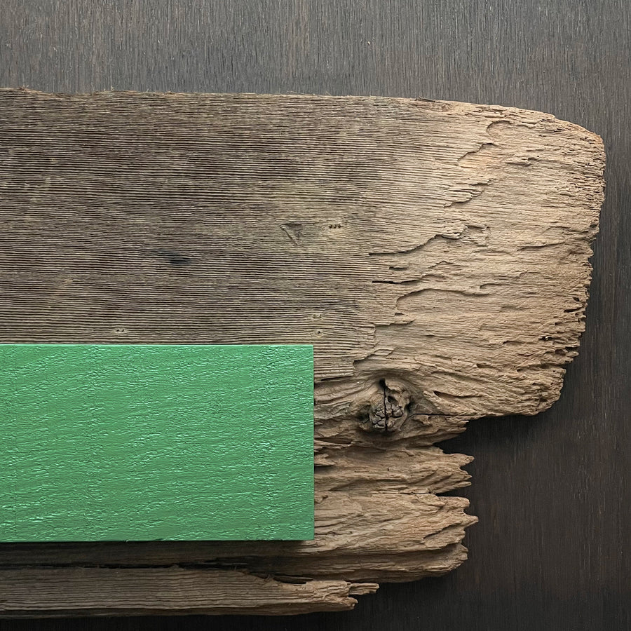 Inspired by America's historic landmarks and homes. Rich green environmentally friendly green paint on rough sawn wood. Solvent free and plastic free. Save our oceans.