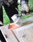 A Speedheater board scraper removing paint from a door with the use of a Speedheater Cobra.